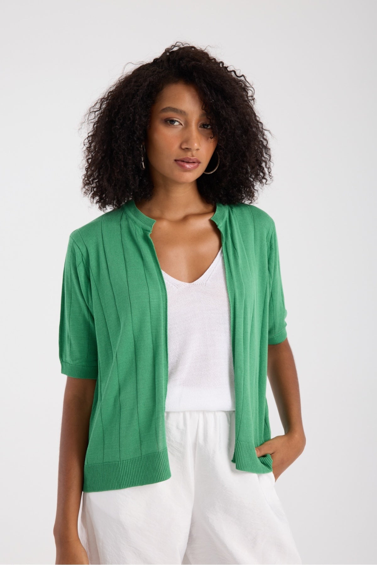 kadın triko hırka kısa kollu basic viskon tasarım trend moda 3426