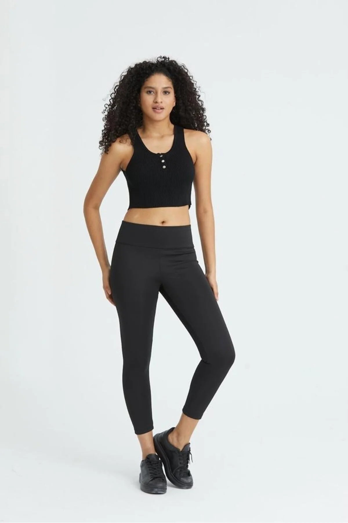 Kadın Likralı Hatları Belli Etmeyen Toparlayıcı Kumaş Tayt 323