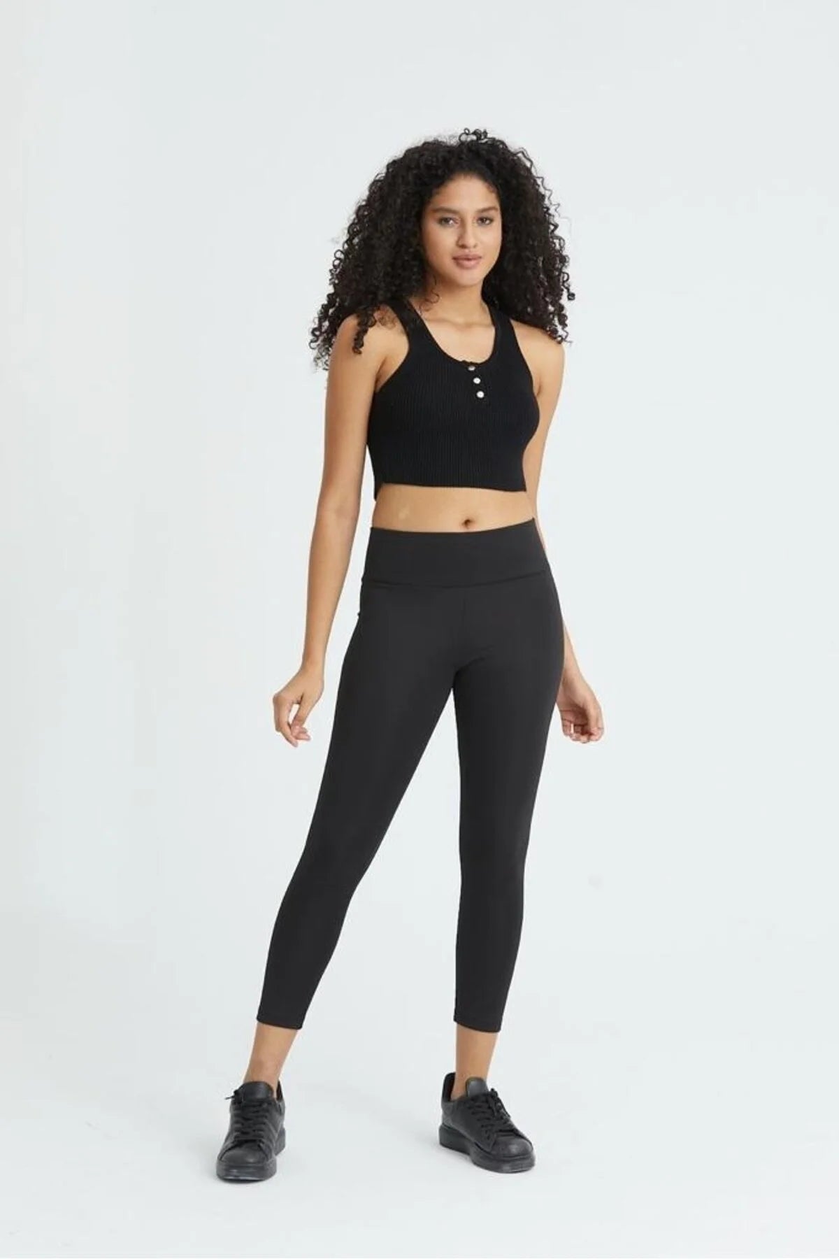 Kadın Likralı Hatları Belli Etmeyen Toparlayıcı Kumaş Tayt 323