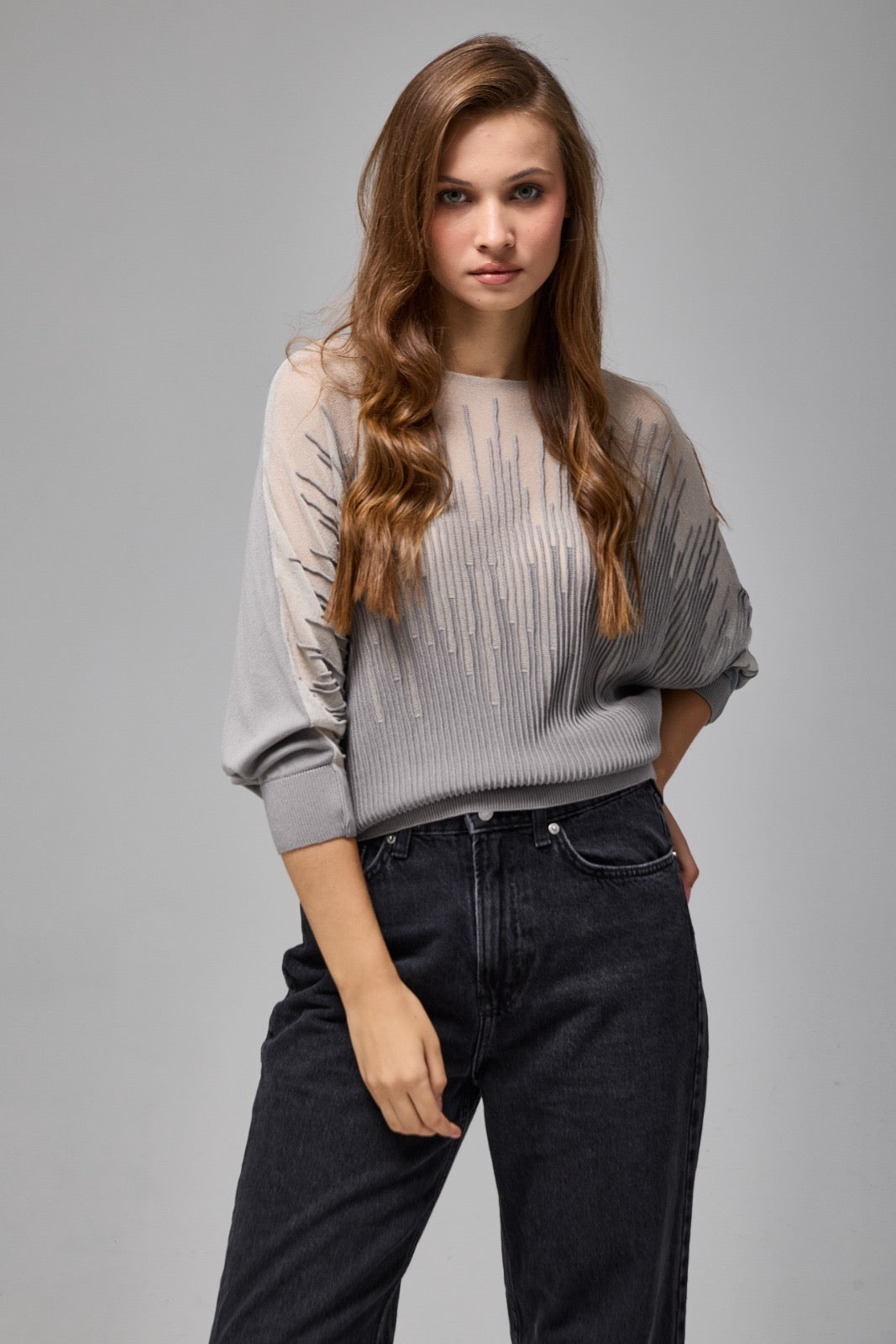 Transparan İnce Yazlık Merserize Bluz 3553