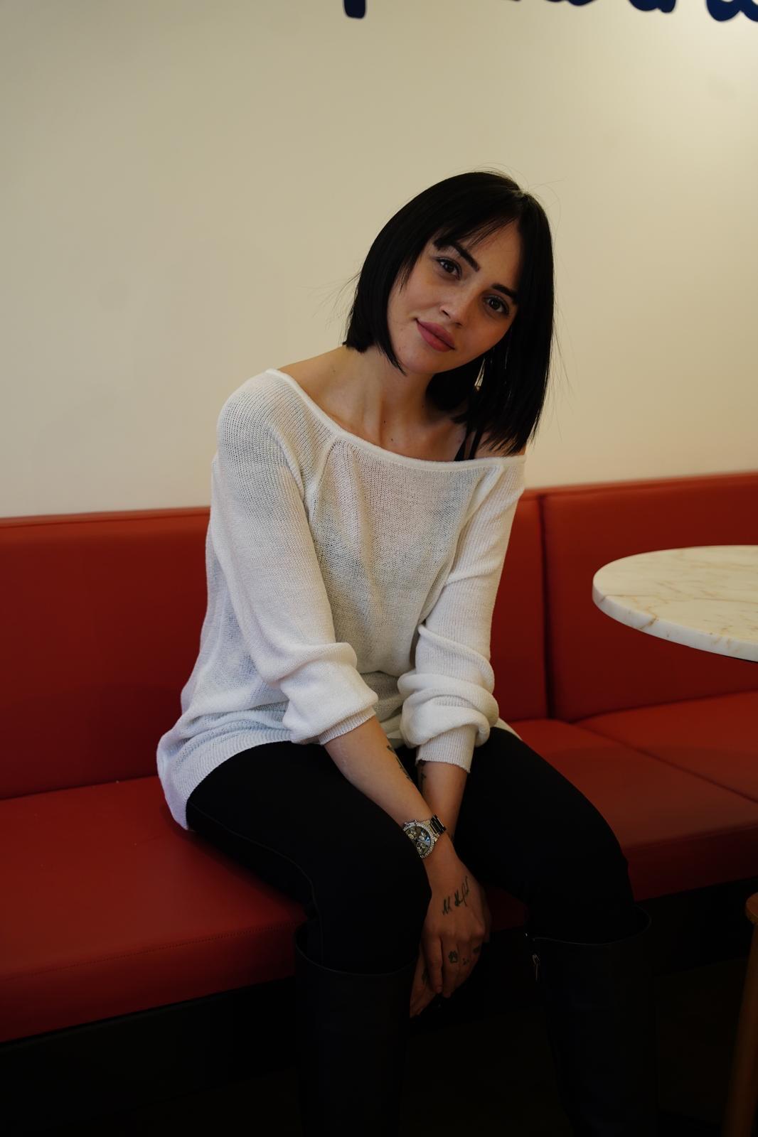 Kadın Giyim Bluz Triko Kazak Düşük Omuz Merserize Rahat Kalıp Örme Triko 3322