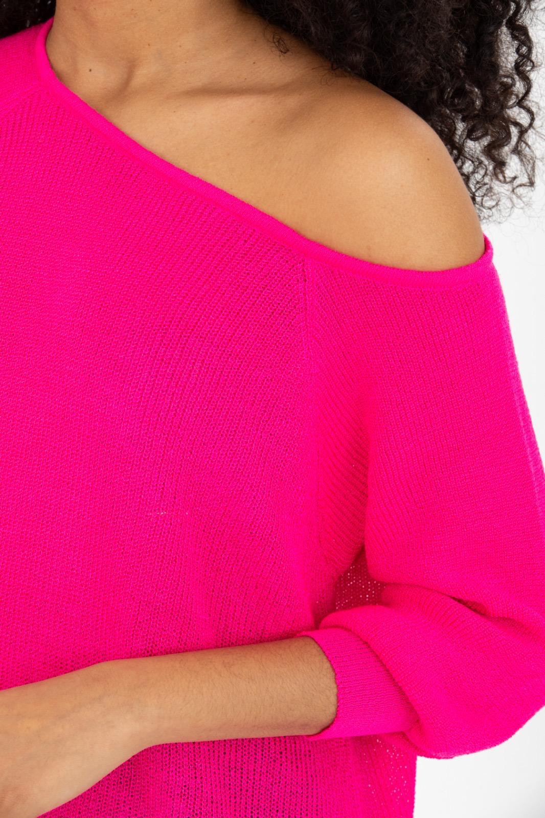 Kadın Giyim Bluz Triko Kazak Düşük Omuz Merserize Rahat Kalıp Örme Triko 3322