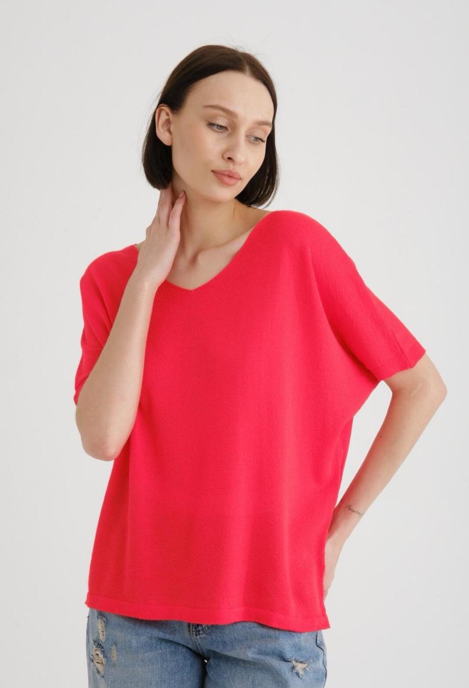 Kadın Triko Kazak Merserize V Yaka Basic Yumuşak Dokulu Rahat Kesim Ofis Stili 3347