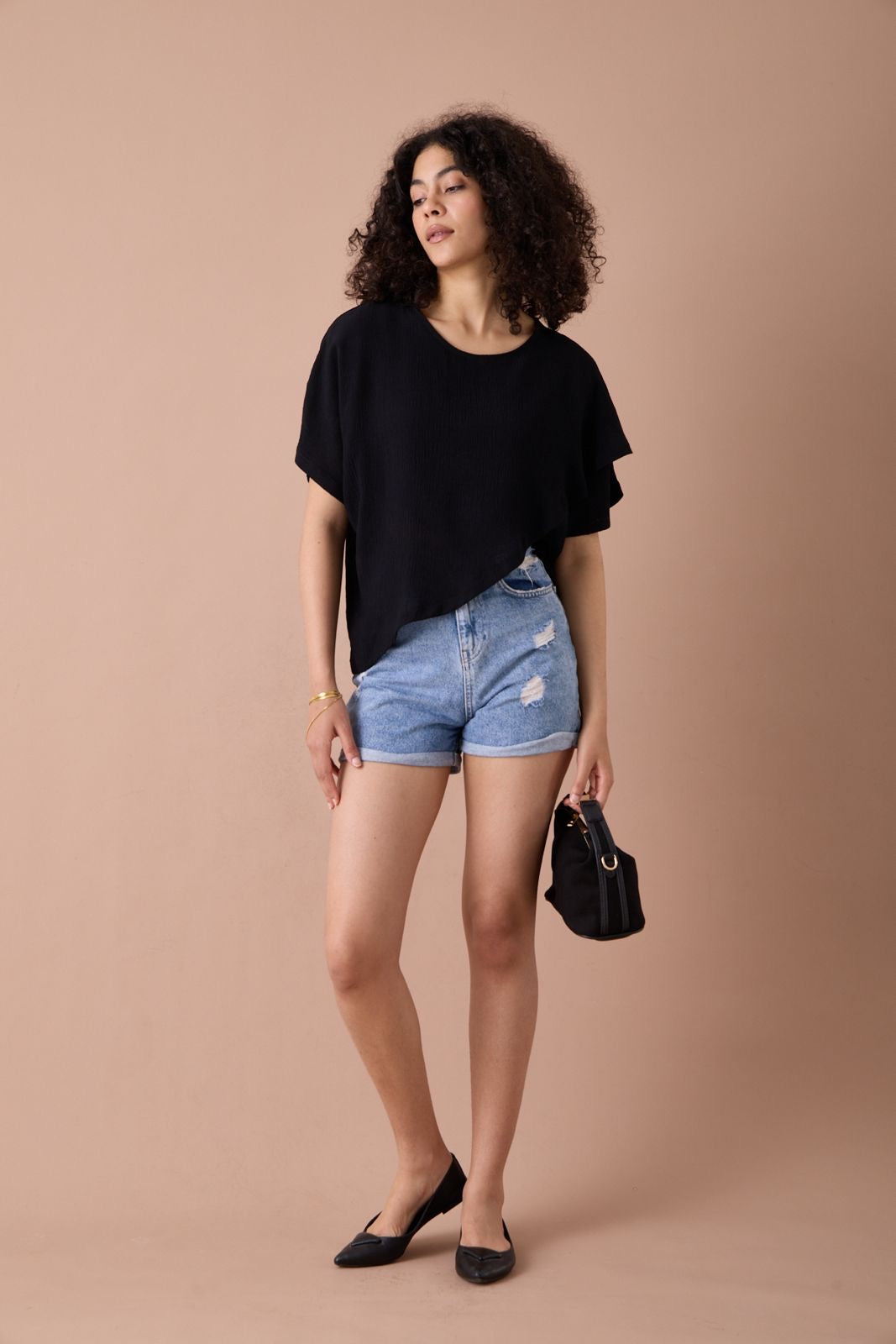 Asimetrik kesim bluz 5751