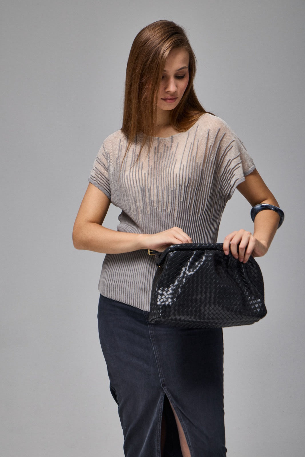 Transparan merserize bluz 3625