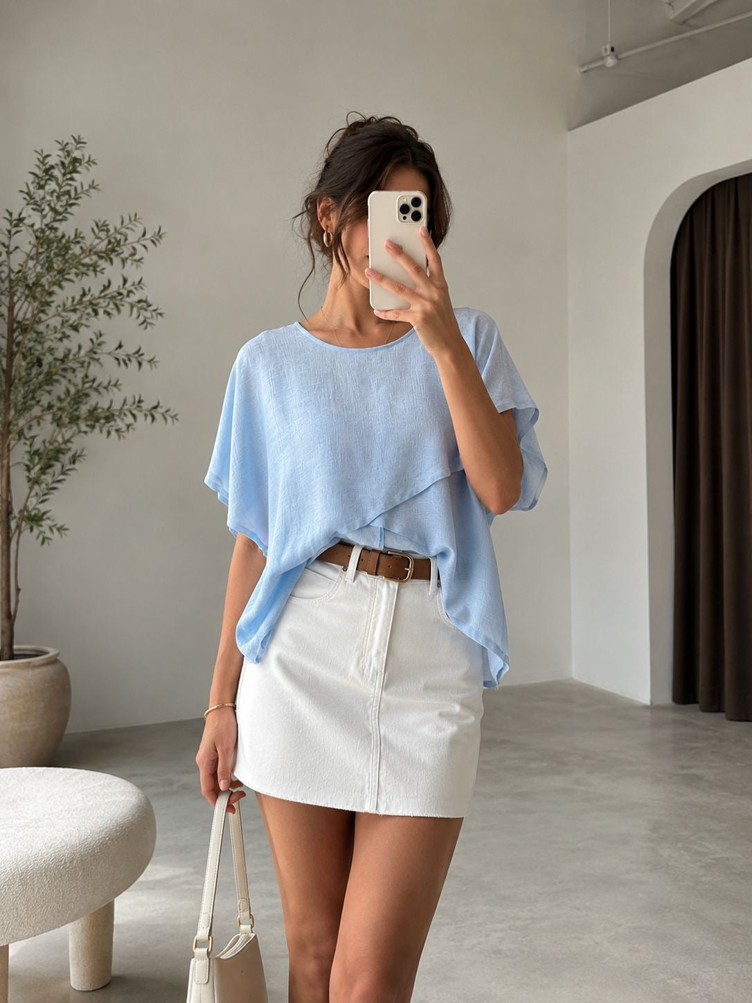 Asimetrik kesim bluz 5751