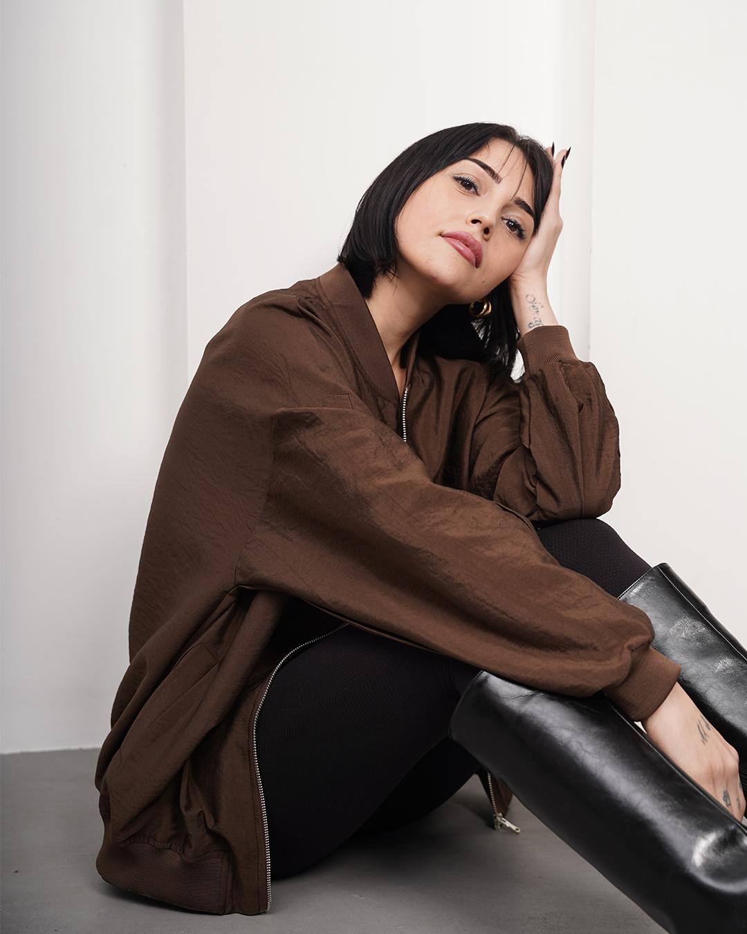 Baharlık Oversize Bomber Ceket-Mont 7501