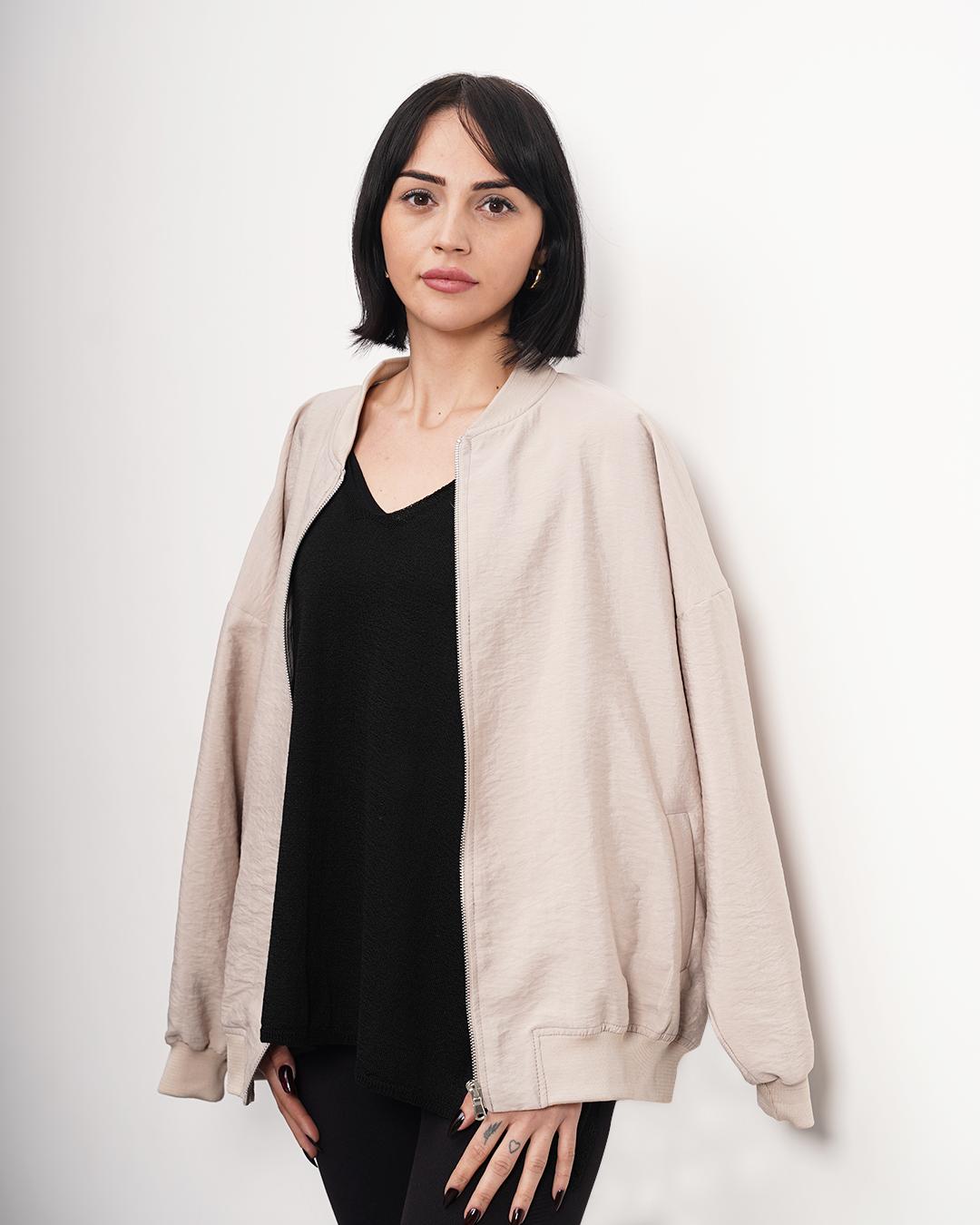 Baharlık Oversize Bomber Ceket-Mont 7501