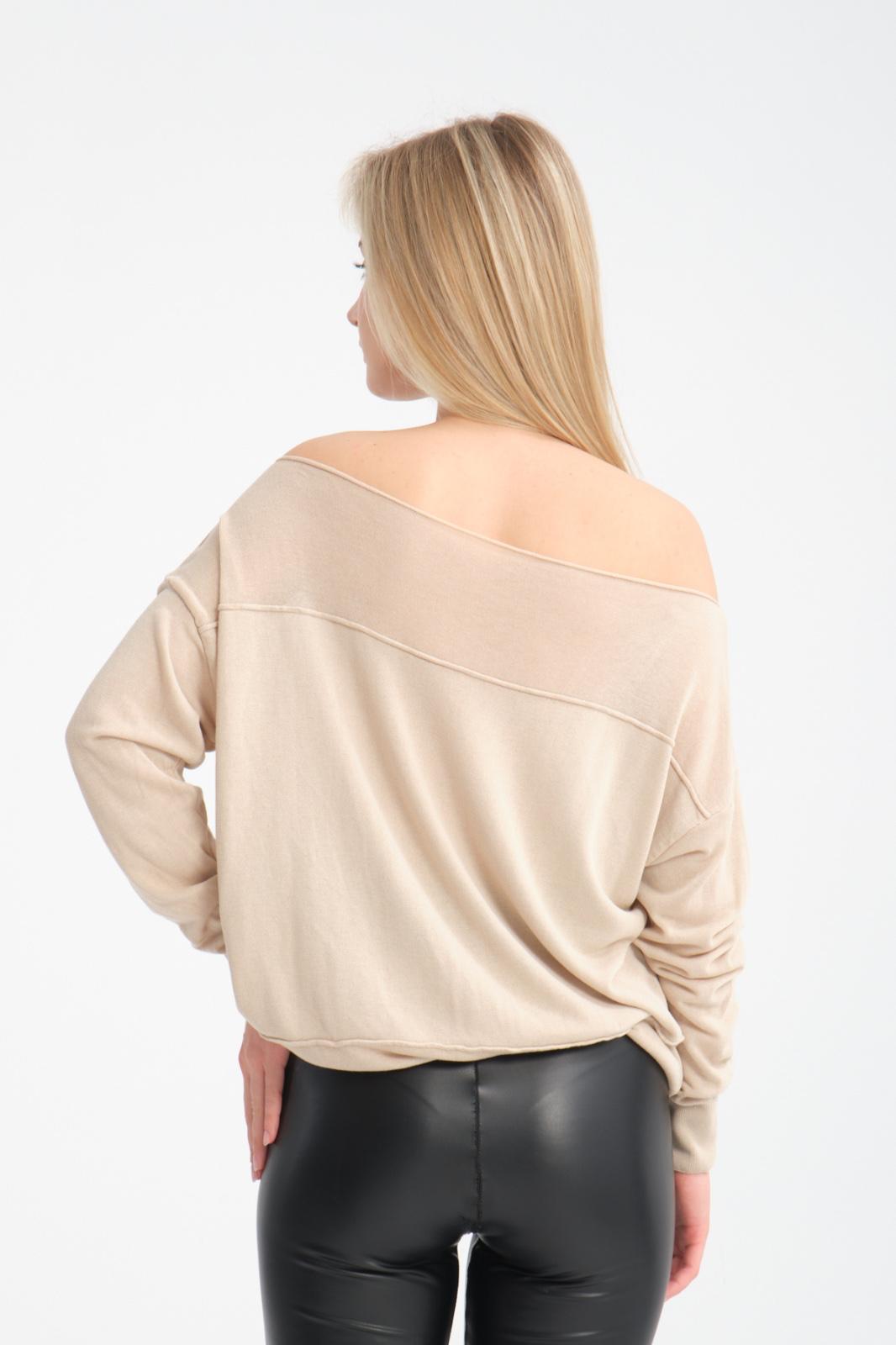 Kadın triko kazak Düşük Omuz İnce Viskon Triko Örme Kazak 8540