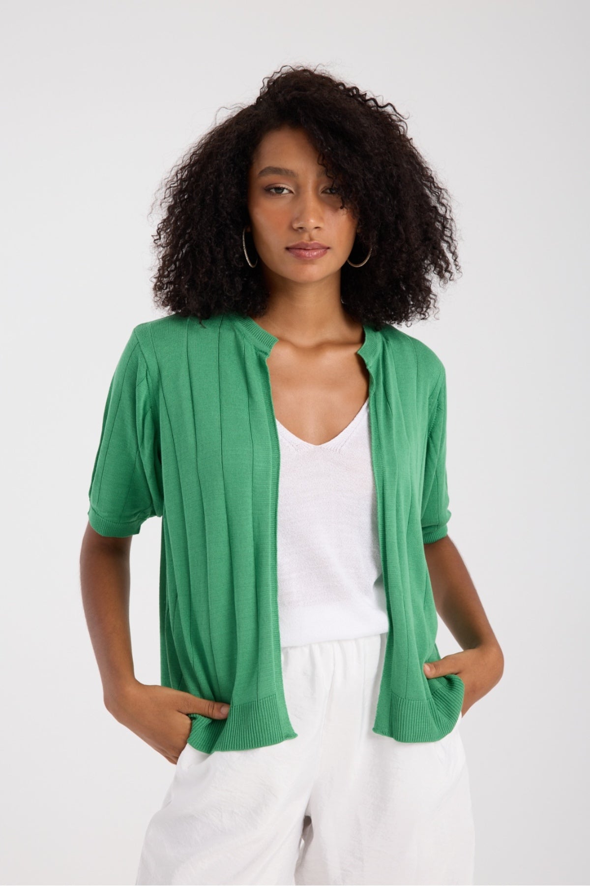 kadın triko hırka kısa kollu basic viskon tasarım trend moda 3426