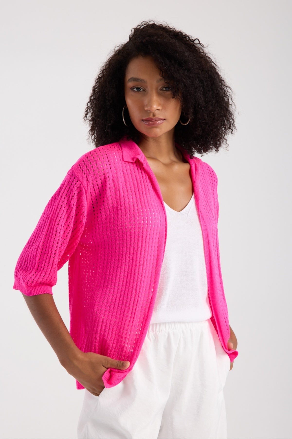 Kadın Triko Hırka Yumuşak Doku Trend Tasarım Merserize 3512