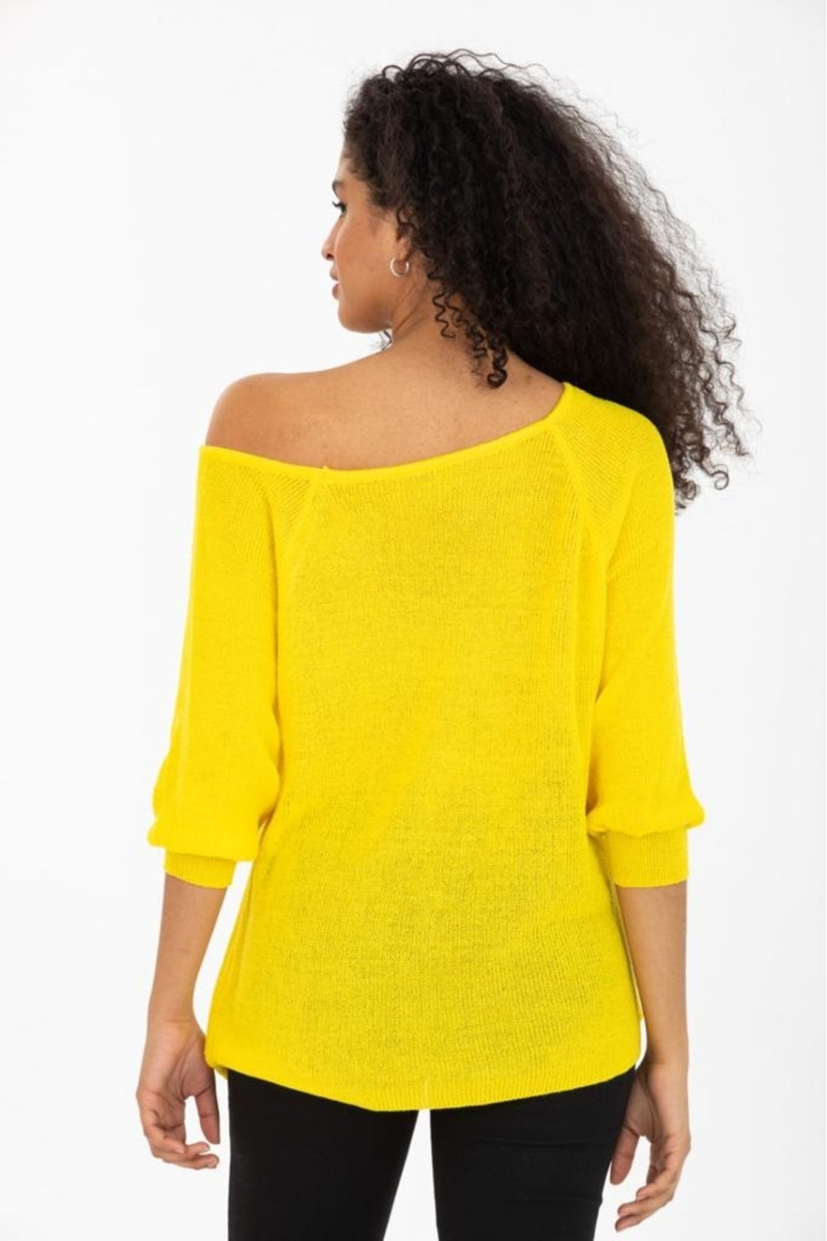 Kadın Giyim Bluz Triko Kazak Düşük Omuz Merserize Rahat Kalıp Örme Triko 3322