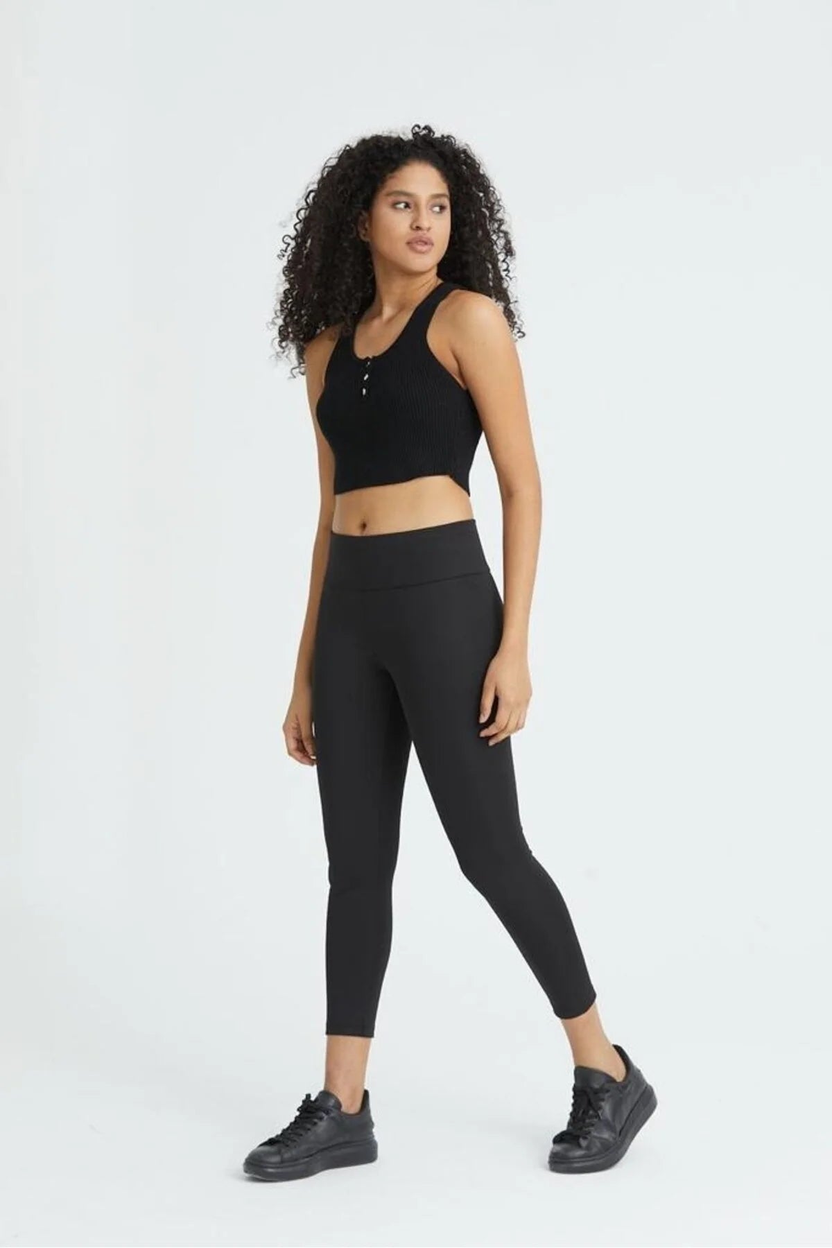 Kadın Likralı Hatları Belli Etmeyen Toparlayıcı Kumaş Tayt 323