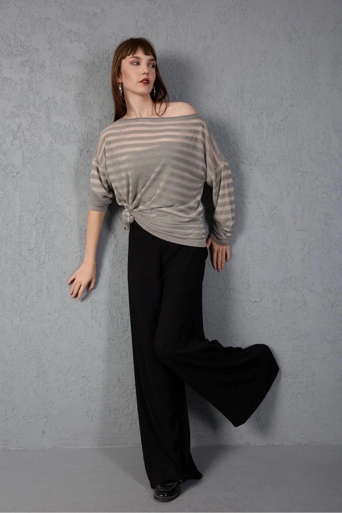 Kadın Triko Kazak Merserize Yumuşak Doku Transparan Şık Yeni Yıl Trend 3513