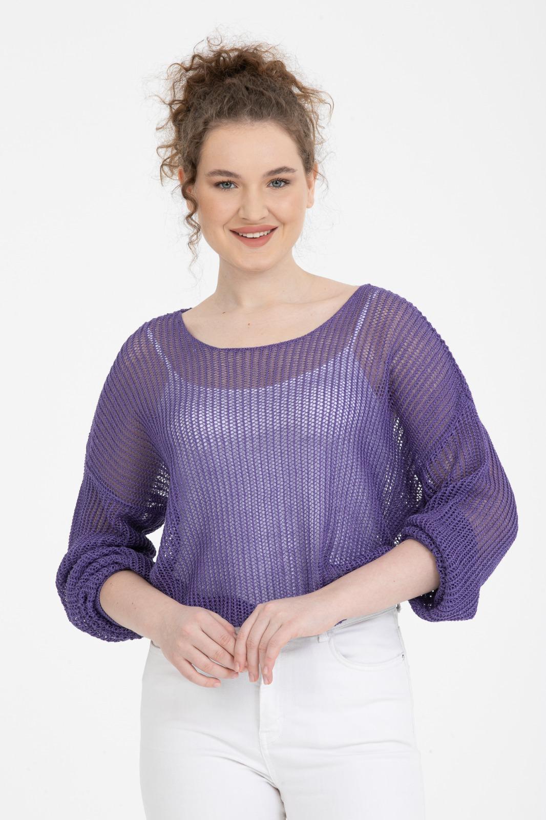 Triko Kazak Merserize File ince Triko Örme Baharlık Kazak 3282