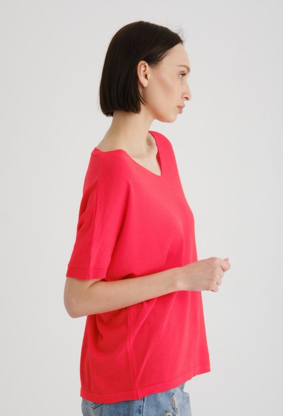 Kadın Triko Kazak Merserize V Yaka Basic Yumuşak Dokulu Rahat Kesim Ofis Stili 3347