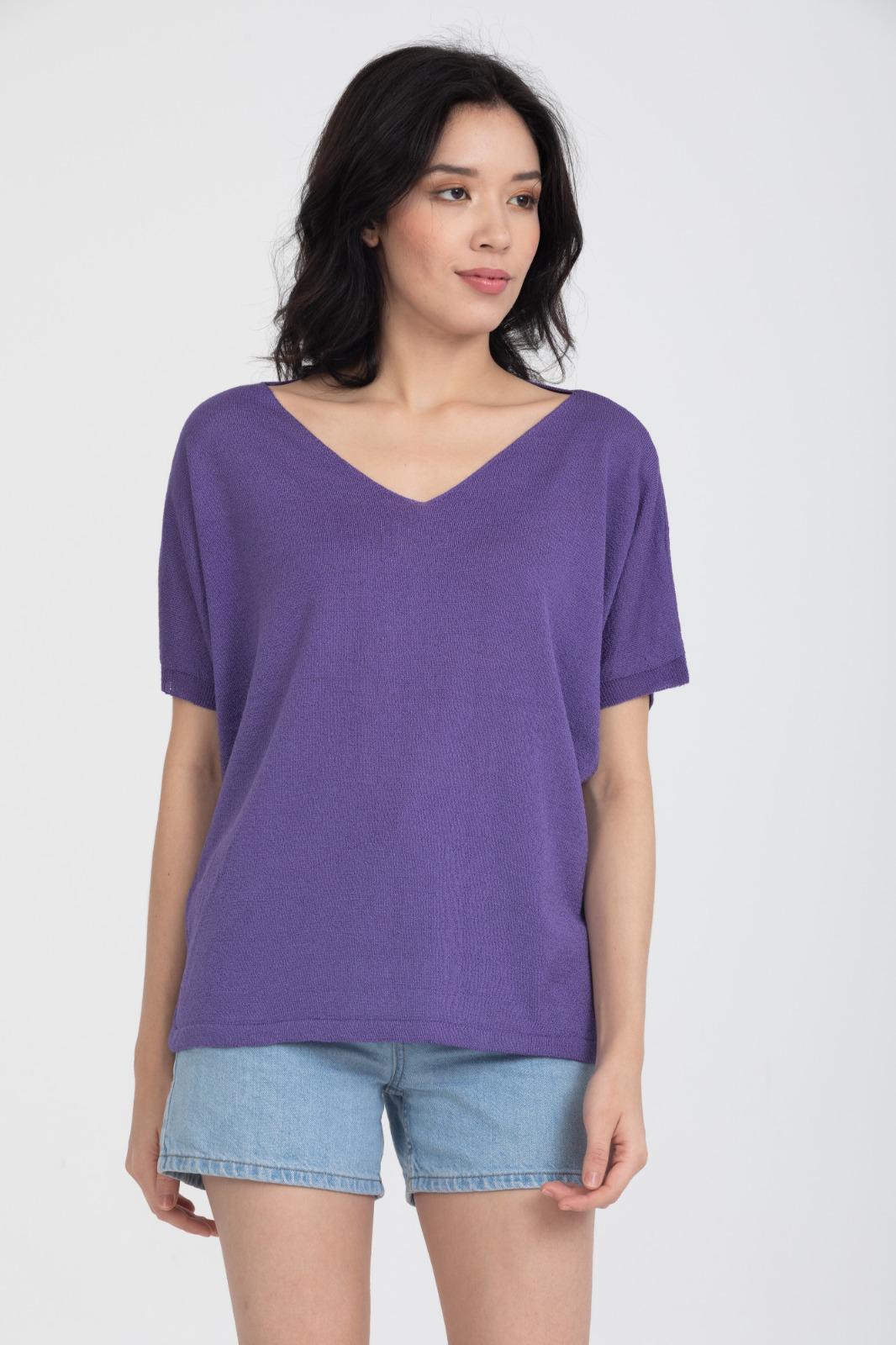 Kadın Triko Kazak Merserize V Yaka Basic Yumuşak Dokulu Rahat Kesim Ofis Stili 3347