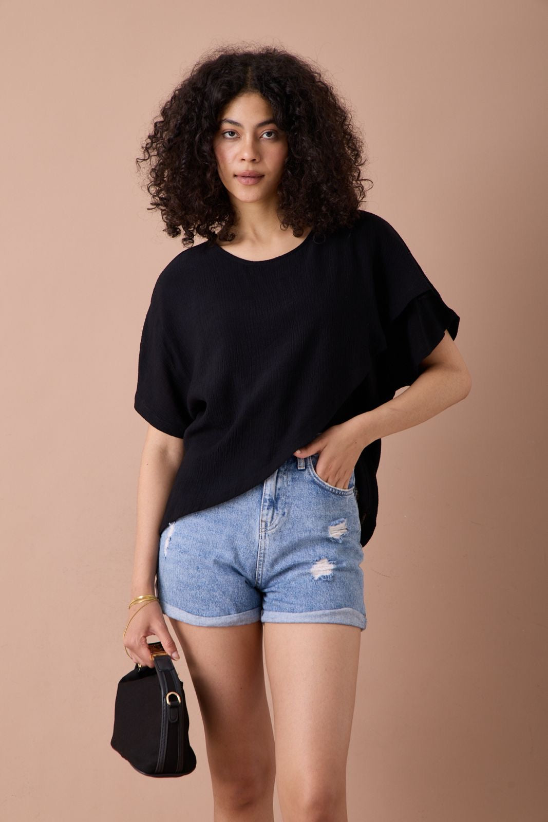 Asimetrik kesim bluz 5751