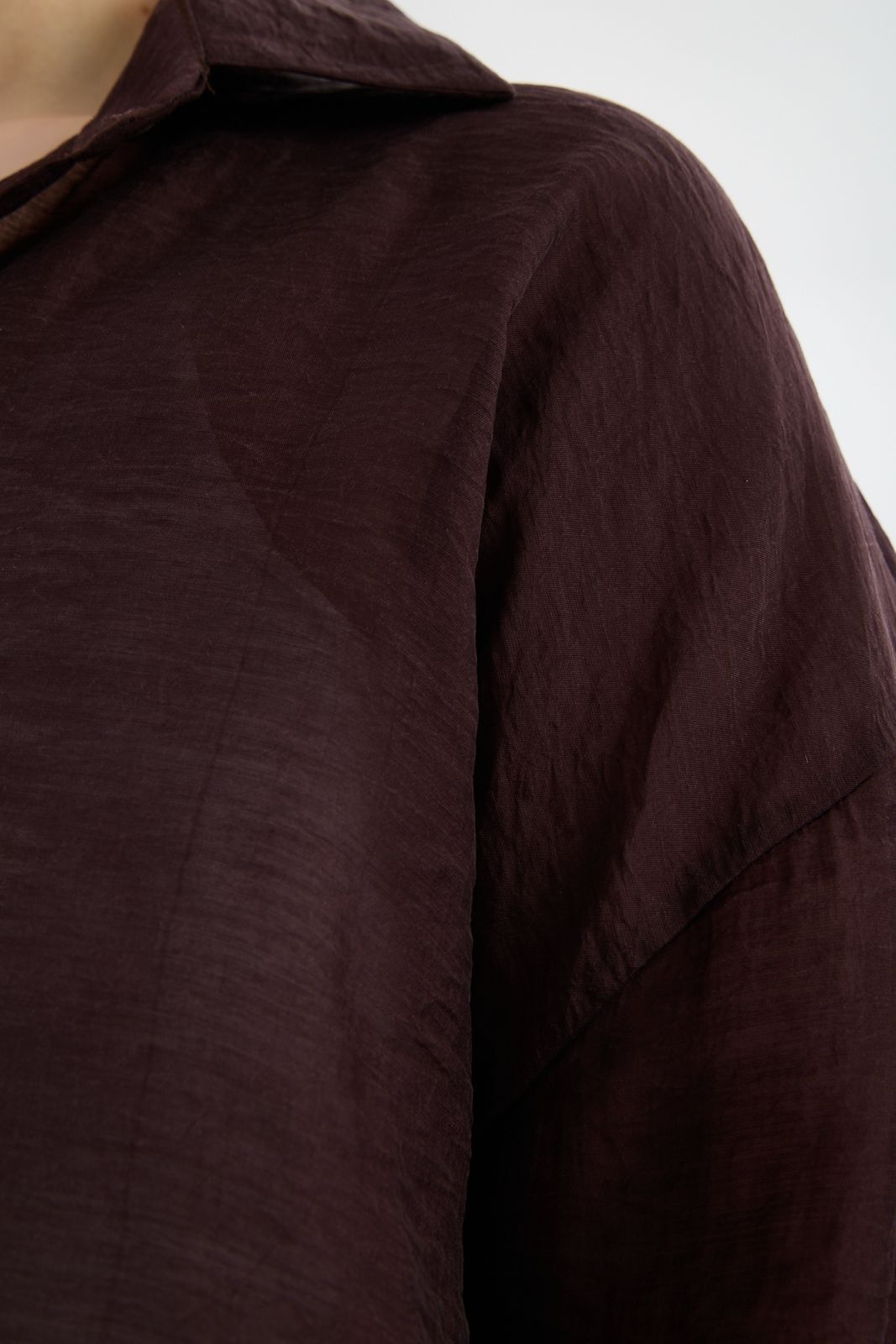 Kadın Rahat Kalıp Transparan Oversize Yazlık Gömlek 5734