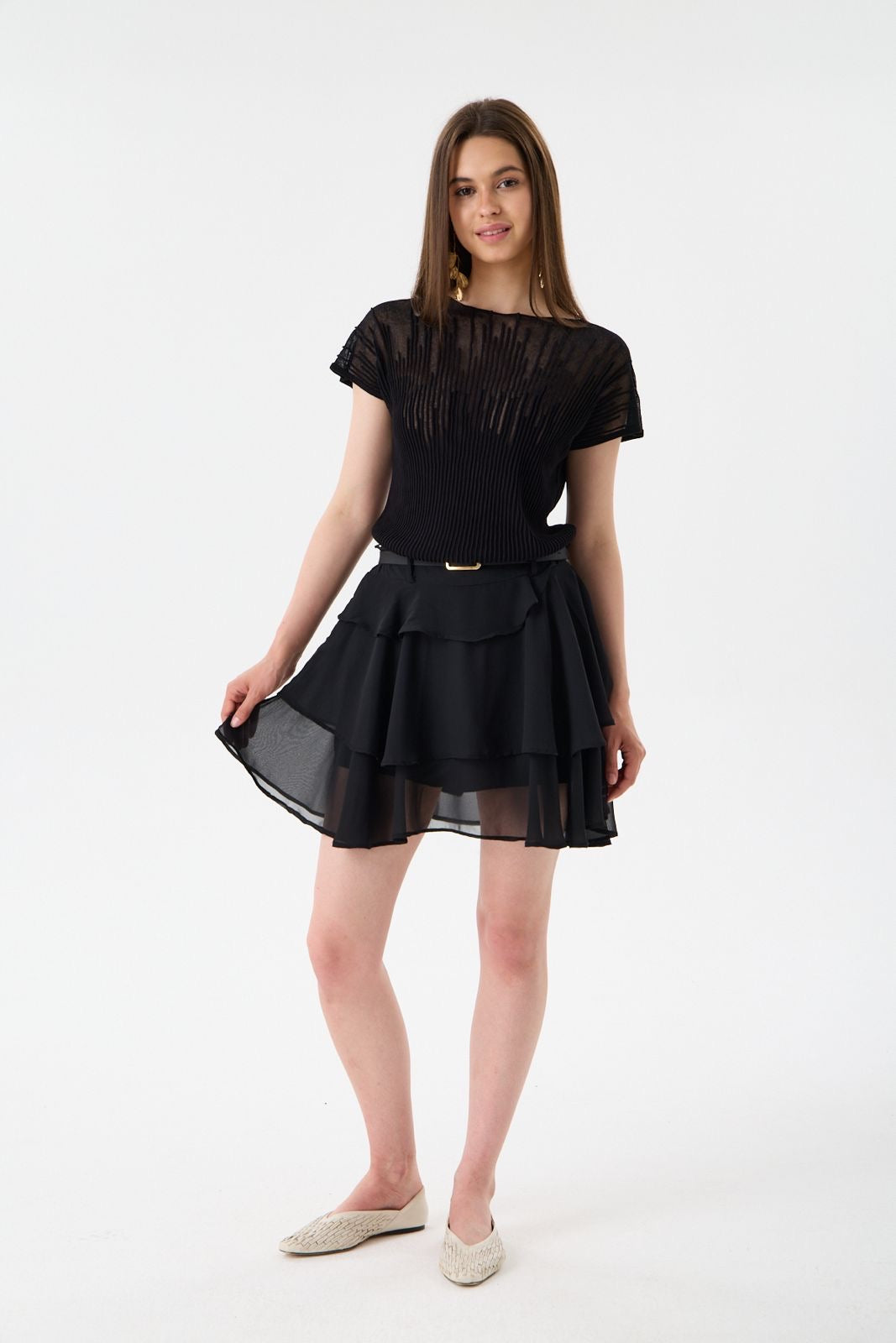 Transparan merserize bluz 3625