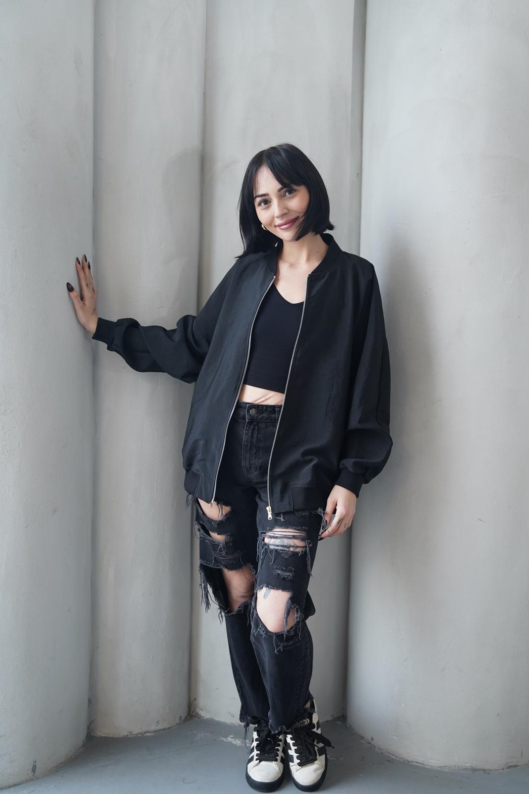 Baharlık Oversize Bomber Ceket-Mont 7501