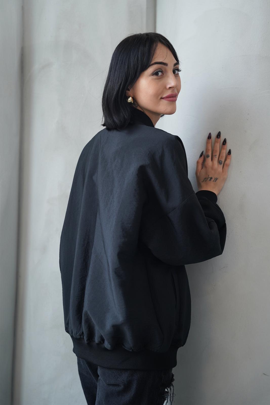 Baharlık Oversize Bomber Ceket-Mont 7501
