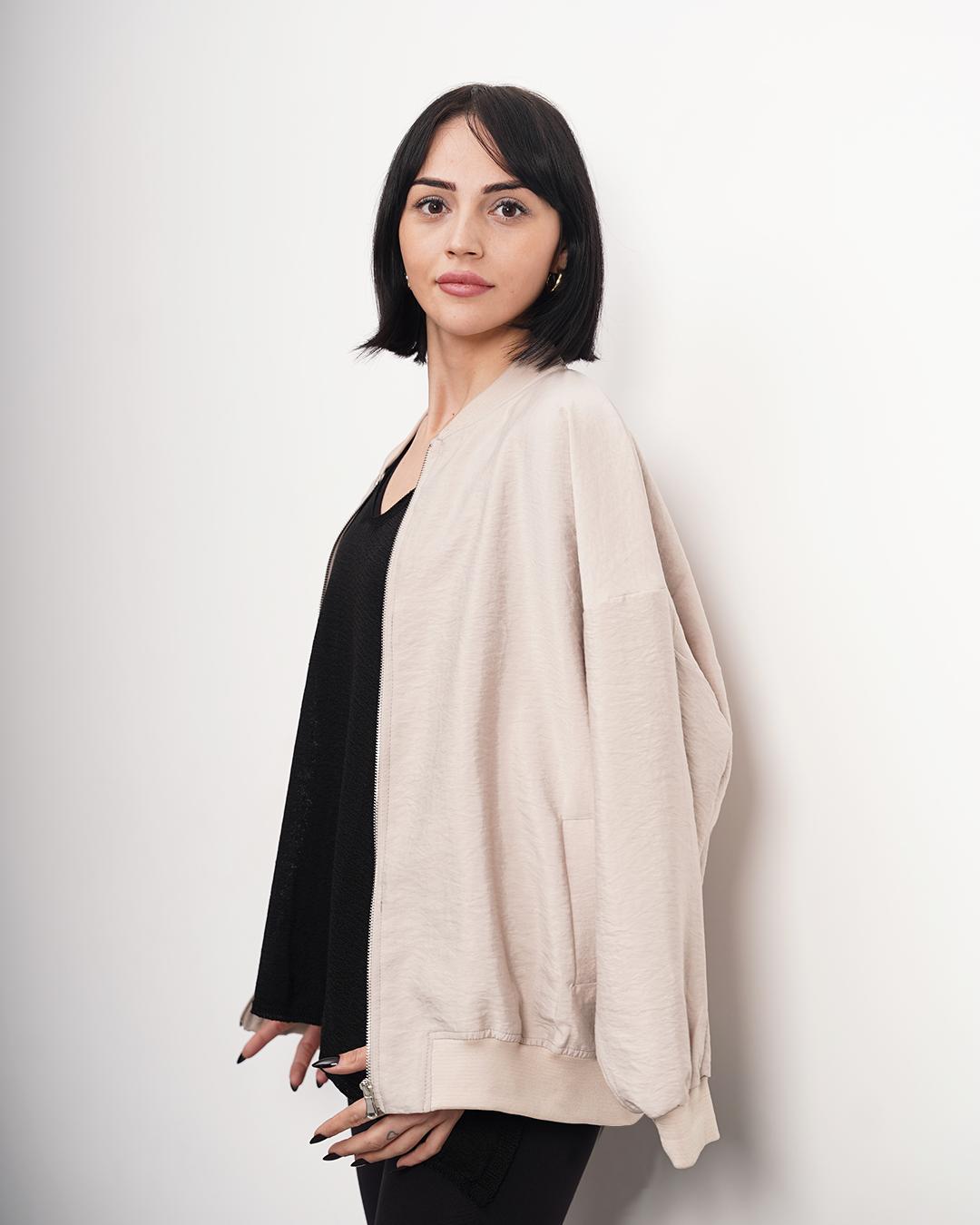 Baharlık Oversize Bomber Ceket-Mont 7501