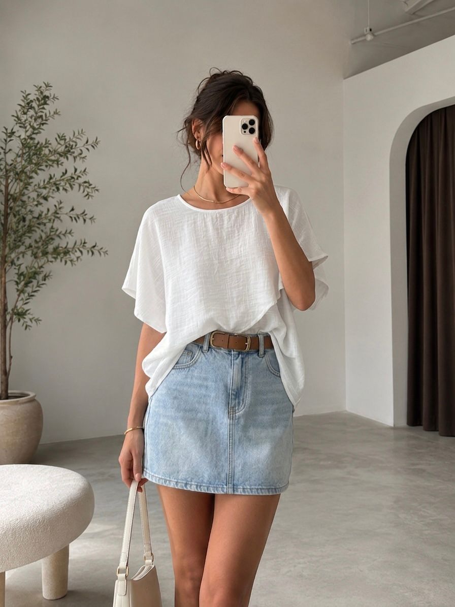 Asimetrik kesim bluz 5751